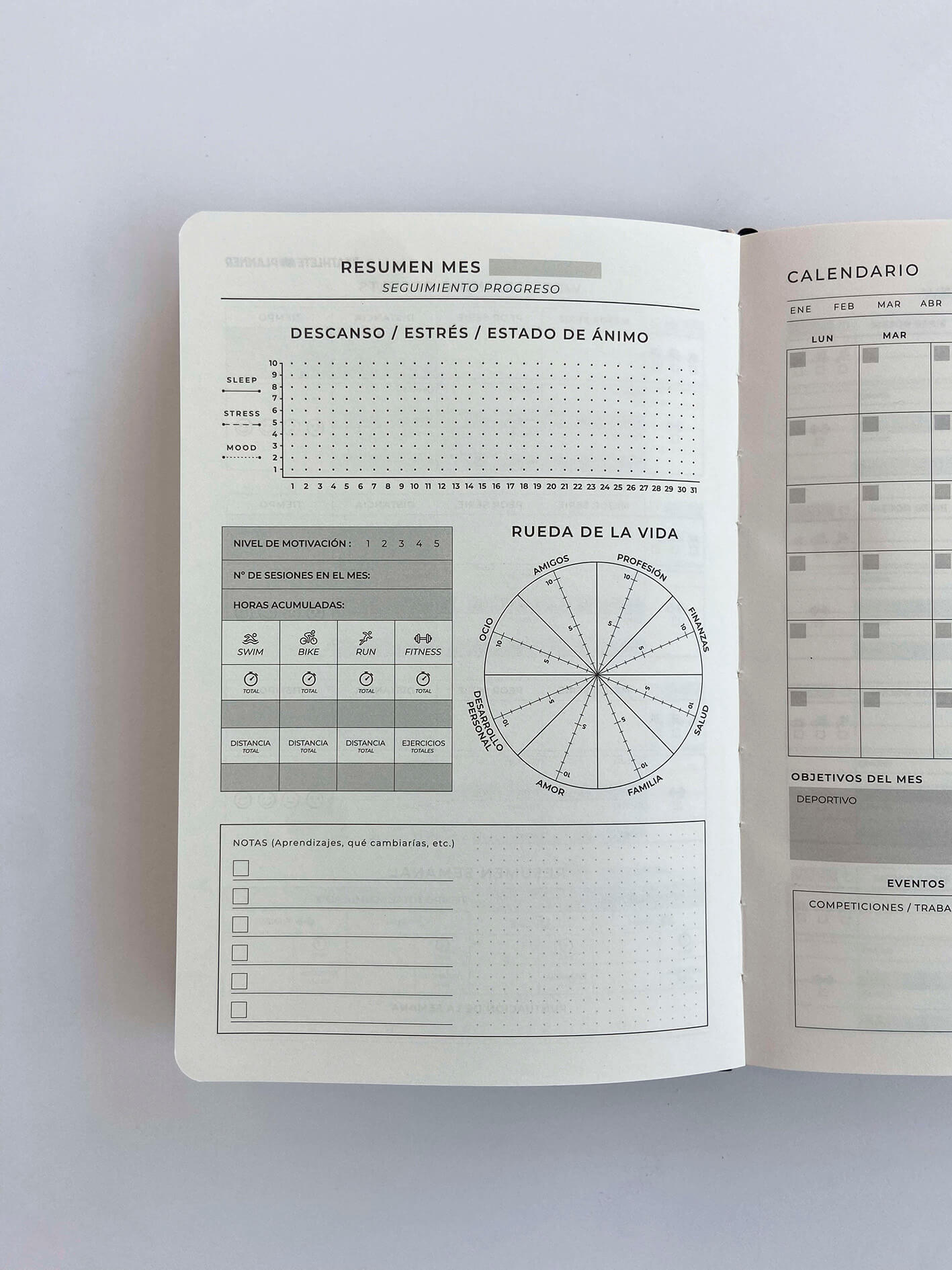 Agenda sin fechas - The Athlete Planner